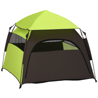 HKM-1382717 Extra Large Portable Dog Tent for Camping and Home Use, Lightweight Pet Shelter with Carrying Bag and Ground Pegs, Green/Gray