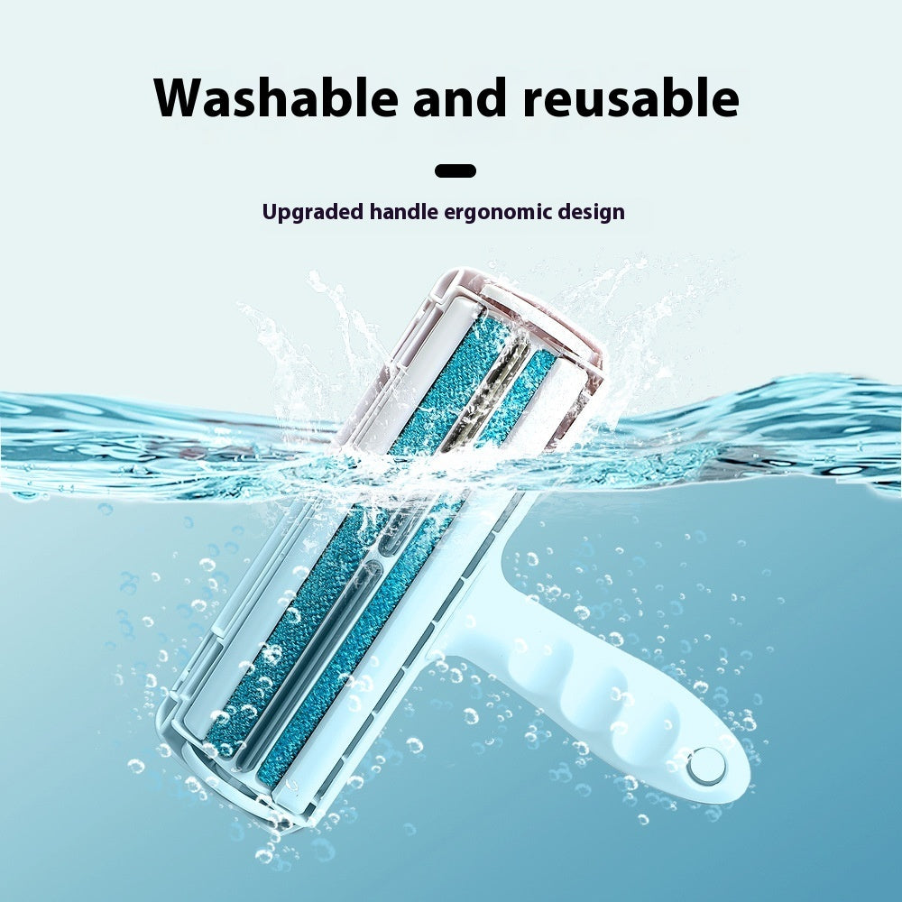 HKM-1382845 Portable Electrostatic Pet Lint Roller in Blue, Red, and Gray - Effective Hair Removal Tool