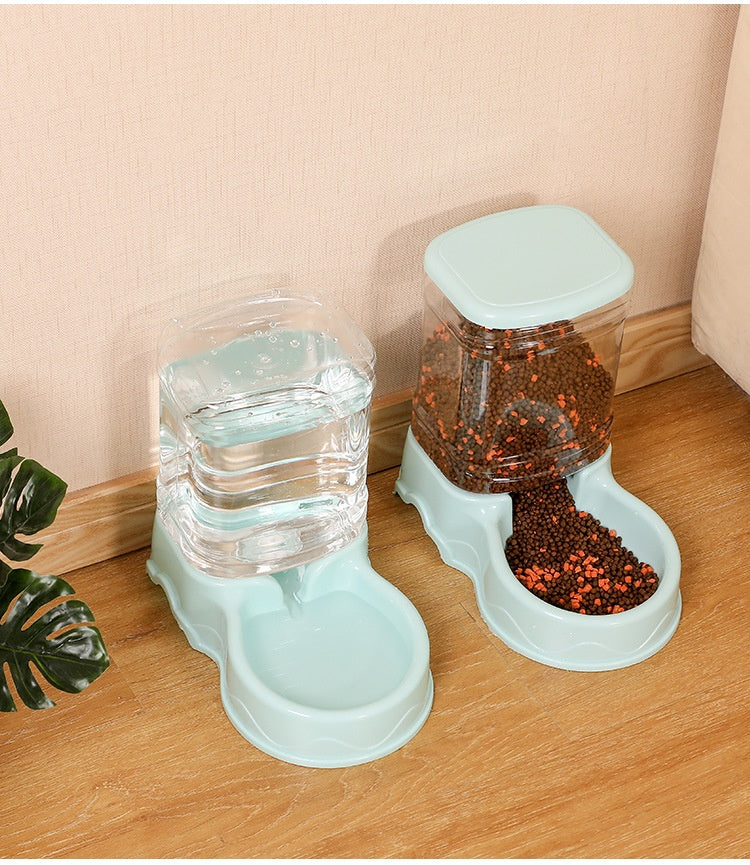 HKM-1383229 Large Capacity Automatic Pet Feeder and Water Fountain Combo - 3.8L Food and Water Dispenser