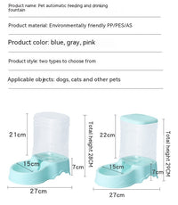 HKM-1383229 Large Capacity Automatic Pet Feeder and Water Fountain Combo - 3.8L Food and Water Dispenser
