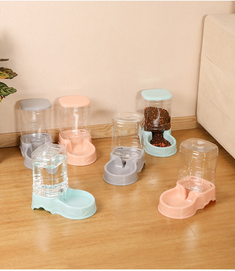 HKM-1383229 Large Capacity Automatic Pet Feeder and Water Fountain Combo - 3.8L Food and Water Dispenser