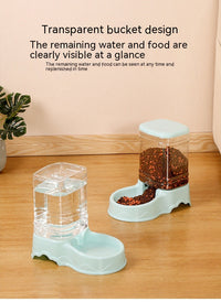 HKM-1383229 Large Capacity Automatic Pet Feeder and Water Fountain Combo - 3.8L Food and Water Dispenser