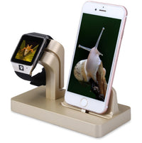 HKM-138323 2-In-1 Charging Dock Station for iPhone and Apple Watch, ABS Stand with Anti-Slip Design, Compatible with Multiple iPhone Models