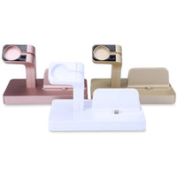 HKM-138323 2-In-1 Charging Dock Station for iPhone and Apple Watch, ABS Stand with Anti-Slip Design, Compatible with Multiple iPhone Models