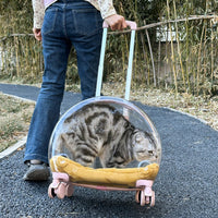HKM-1383485 Transparent PC Pet Travel Trolley Bag with Reinforced Design, 10L Capacity