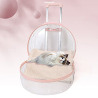 HKM-1383485 Transparent PC Pet Travel Trolley Bag with Reinforced Design, 10L Capacity