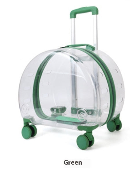 HKM-1383485 Transparent PC Pet Travel Trolley Bag with Reinforced Design, 10L Capacity