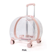 HKM-1383485 Transparent PC Pet Travel Trolley Bag with Reinforced Design, 10L Capacity