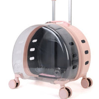 HKM-1383485 Transparent PC Pet Travel Trolley Bag with Reinforced Design, 10L Capacity