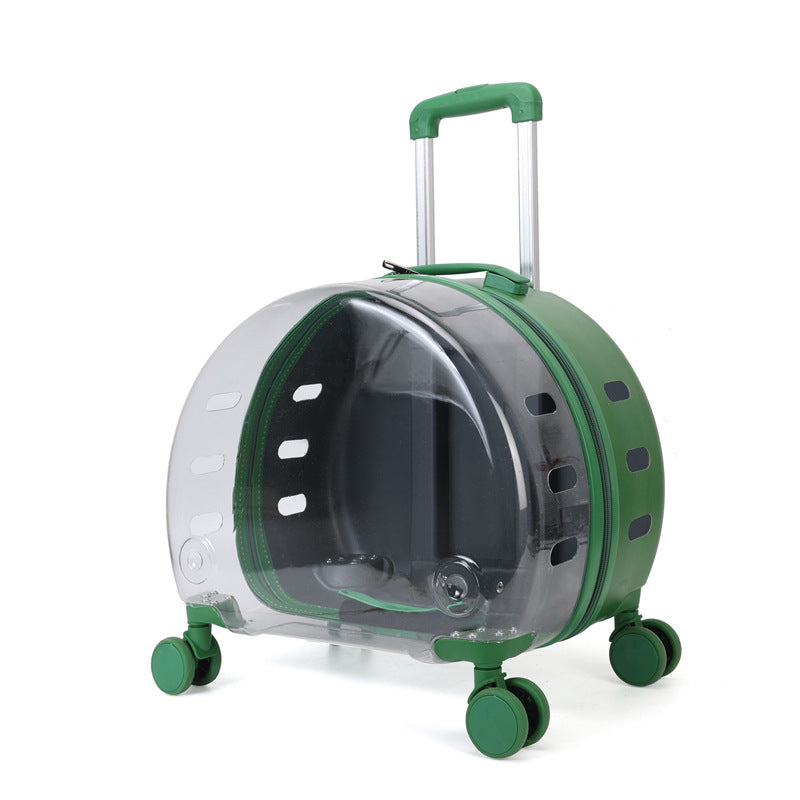 HKM-1383485 Transparent PC Pet Travel Trolley Bag with Reinforced Design, 10L Capacity