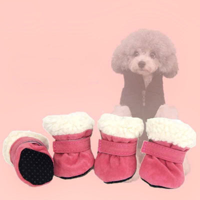 HKM-1383869 Waterproof Winter Dog Boots for Small Breeds - Anti-Slip, Warm, and Comfortable Footwear for Rain and Snow