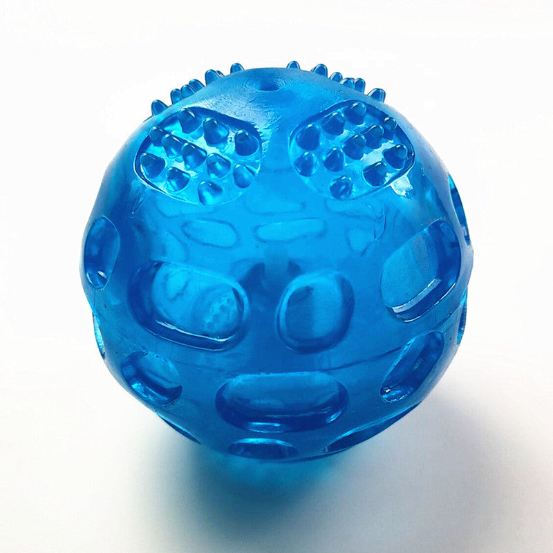 HKM-138387 Dog Toy Ball Pet Squeak Ball Waterproof Sound Toys Rubber Teeth Clean Balls For Small Medium Large Dogs Pet Orange Blue GREEN