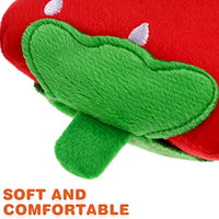 HKM-1384509 Soft Strawberry Plush Squeaky Toy for Dogs - Interactive Chew Toy for Teething and Playtime Fun