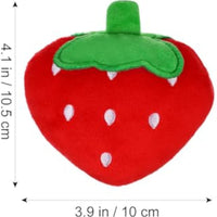 HKM-1384509 Soft Strawberry Plush Squeaky Toy for Dogs - Interactive Chew Toy for Teething and Playtime Fun