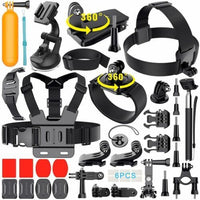 HKM-138515 Universal Sports Camera Accessory Kit with Chest Strap, Head Mount, Helmet Mount, and more