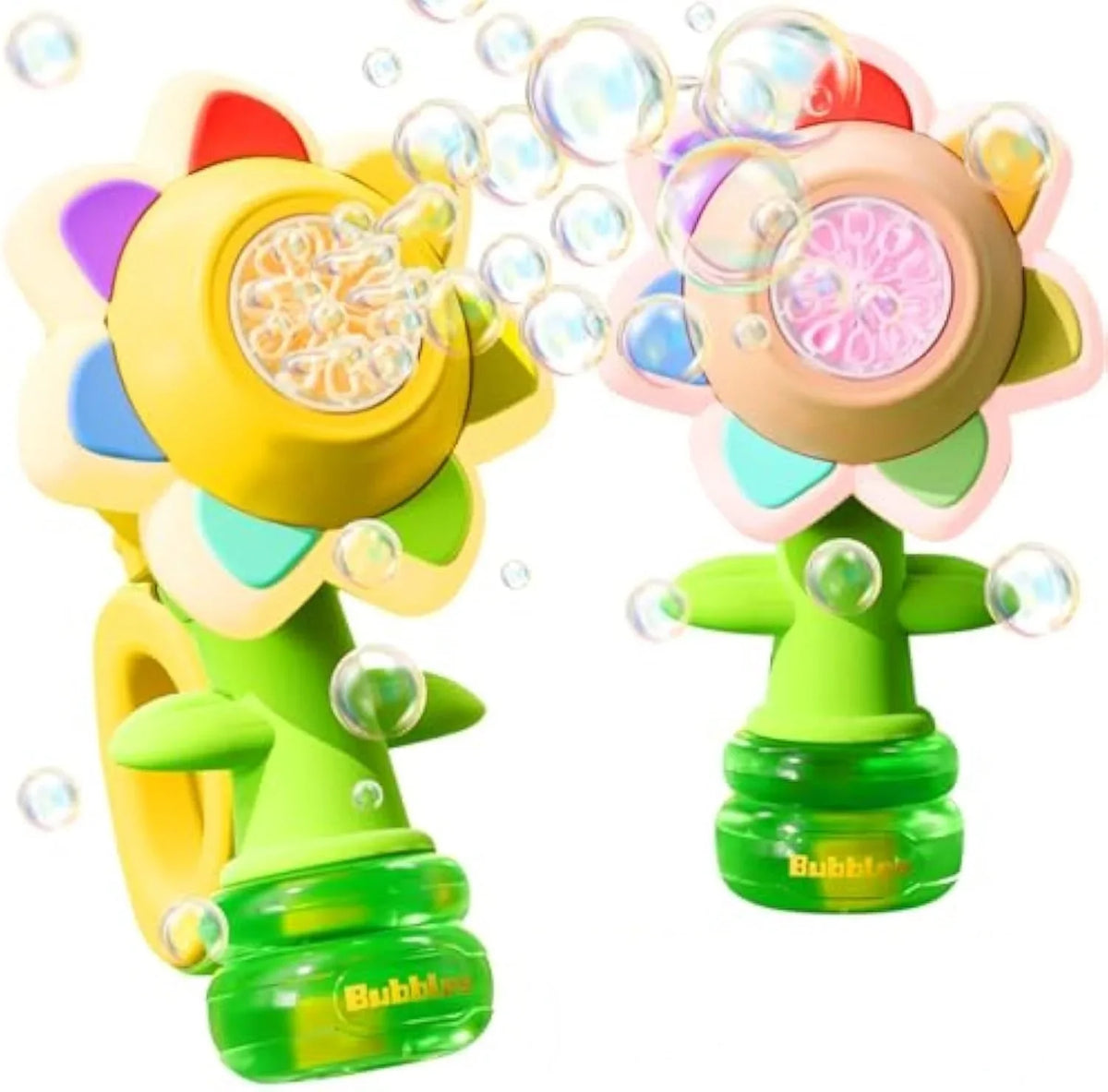 HKM-138579 Colorful Electric Flower Bubble Maker with Seven Dancing Colors for Ages 5 and Up