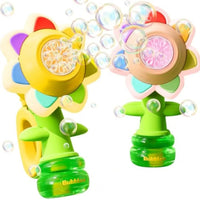 HKM-138579 Colorful Electric Flower Bubble Maker with Seven Dancing Colors for Ages 5 and Up