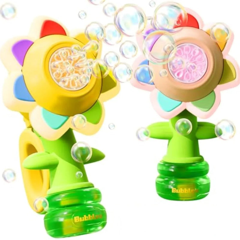 HKM-138579 Colorful Electric Flower Bubble Maker with Seven Dancing Colors for Ages 5 and Up