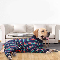HKM-138579 High Elastic Four-Legged Dog Pajamas in Gray and Dark Blue