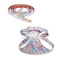 HKM-1386301 Japanese Style Cat Chest Strap and Traction Rope - Prevent Break Free, Leather, Multiple Colors Available