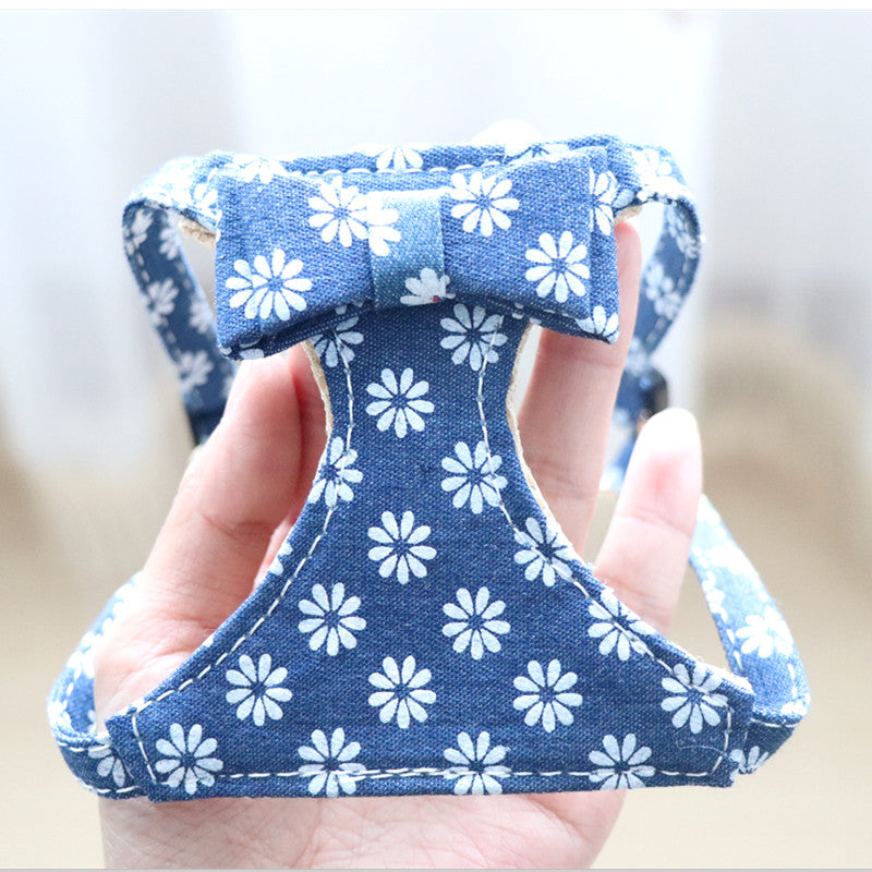 HKM-1386301 Japanese Style Cat Chest Strap and Traction Rope - Prevent Break Free, Leather, Multiple Colors Available