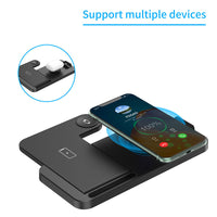 HKM-138643 Four-in-One Wireless Charging Station with Type-C Input - Fast Charging, Multi-Device Compatibility, Black