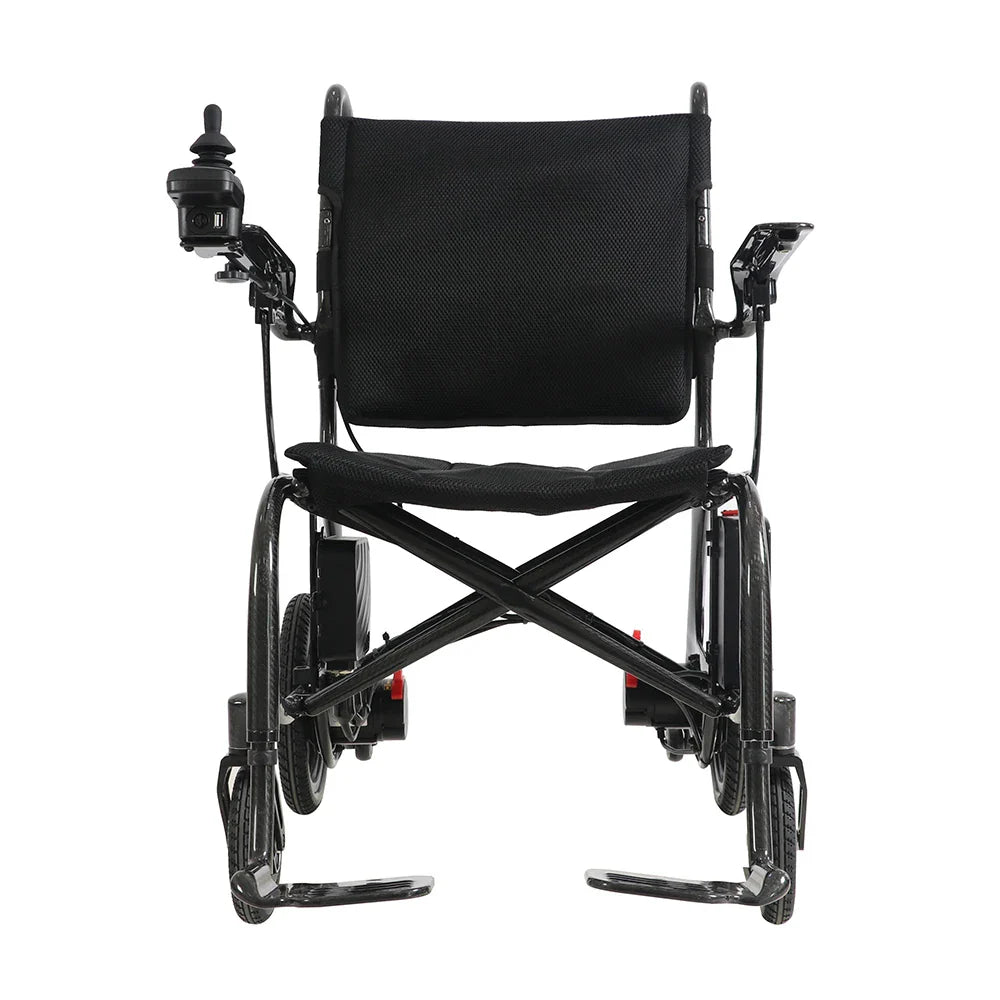 HKM-138643 Lightweight Folding Electric Wheelchair with Carbon Fiber Frame, Removable Battery and 16km Driving Range