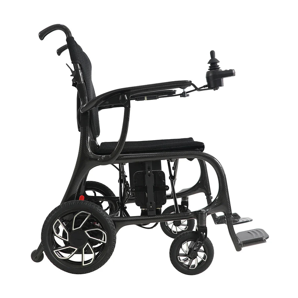 HKM-138643 Lightweight Folding Electric Wheelchair with Carbon Fiber Frame, Removable Battery and 16km Driving Range