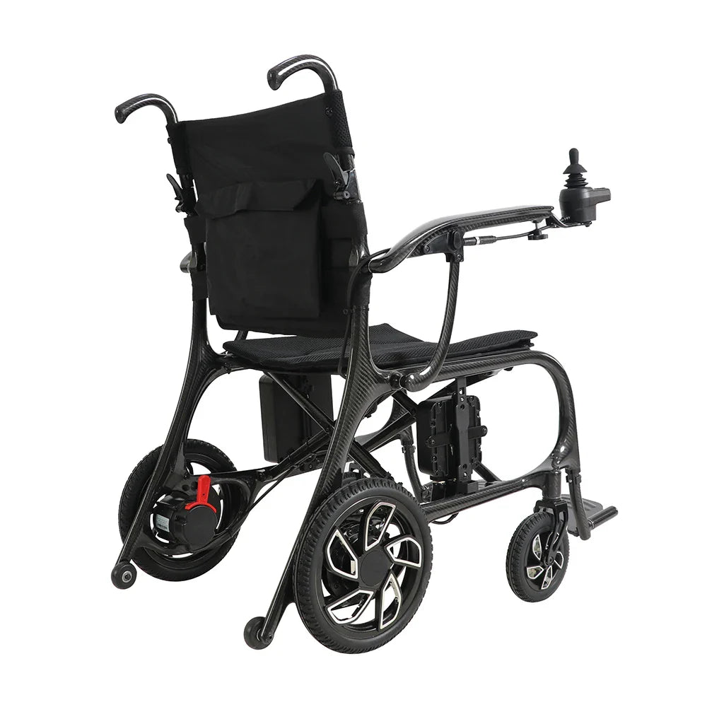 HKM-138643 Lightweight Folding Electric Wheelchair with Carbon Fiber Frame, Removable Battery and 16km Driving Range