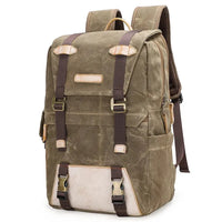 HKM-138643 Vintage Waterproof Waxed Canvas Camera Backpack for Professional Photography