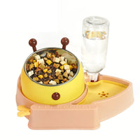 HKM-1387197 Automatic Anti-Overturn Large-Capacity Cat Rice Bowl - Medium and Large Sizes Available in Pink and Green