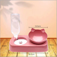 HKM-1387197 Automatic Anti-Overturn Large-Capacity Cat Rice Bowl - Medium and Large Sizes Available in Pink and Green