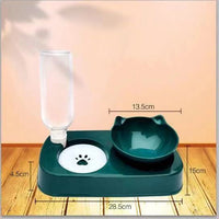 HKM-1387197 Automatic Anti-Overturn Large-Capacity Cat Rice Bowl - Medium and Large Sizes Available in Pink and Green