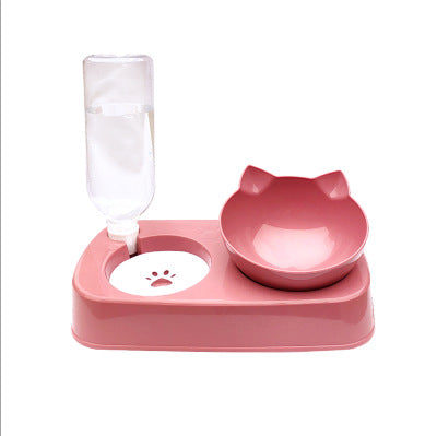 HKM-1387197 Automatic Anti-Overturn Large-Capacity Cat Rice Bowl - Medium and Large Sizes Available in Pink and Green