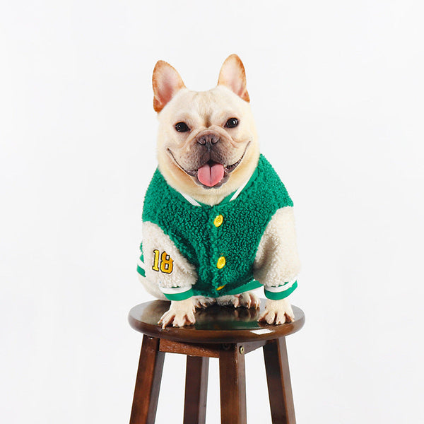 HKM-1387581 Thick Fleece-Lined Dog Clothing for Winter in Green - Sizes L to 4XL