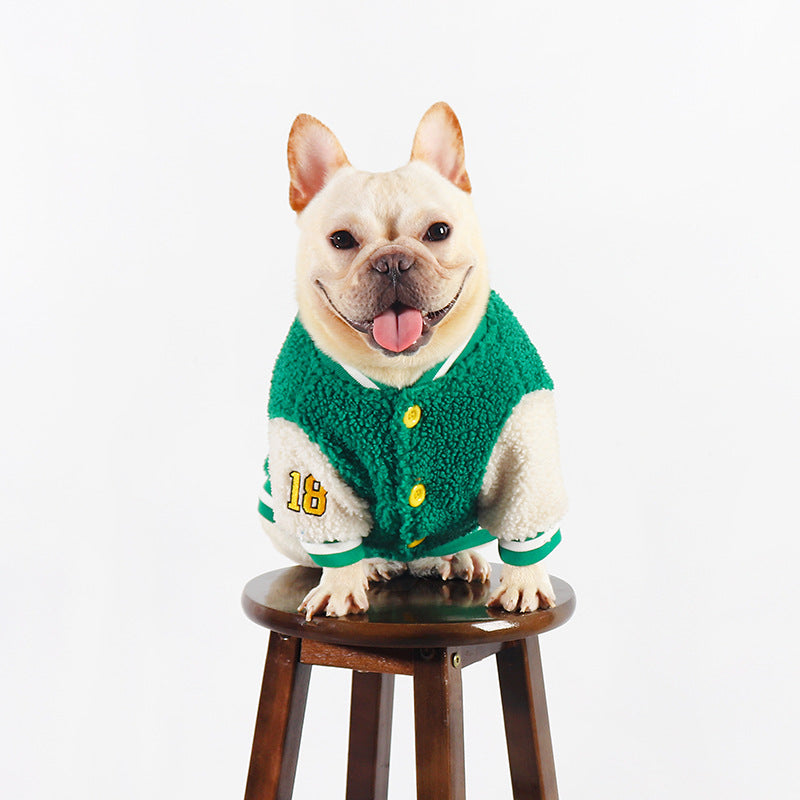 HKM-1387581 Thick Fleece-Lined Dog Clothing for Winter in Green - Sizes L to 4XL