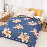 HKM-138771 Cotton Gauze Towel Blanket - 200x230 cm Versatile Nap and Sofa Throw for Summer
