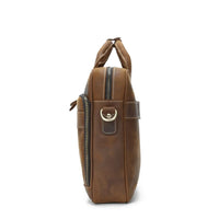 HKM-138835 Genuine Leather Crossbody Briefcase for Men - Versatile Laptop Business Bag