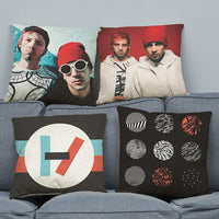 HKM-138835 Linen-Cotton Blend Printed Cushion Cover 45x45 cm with Invisible Zipper