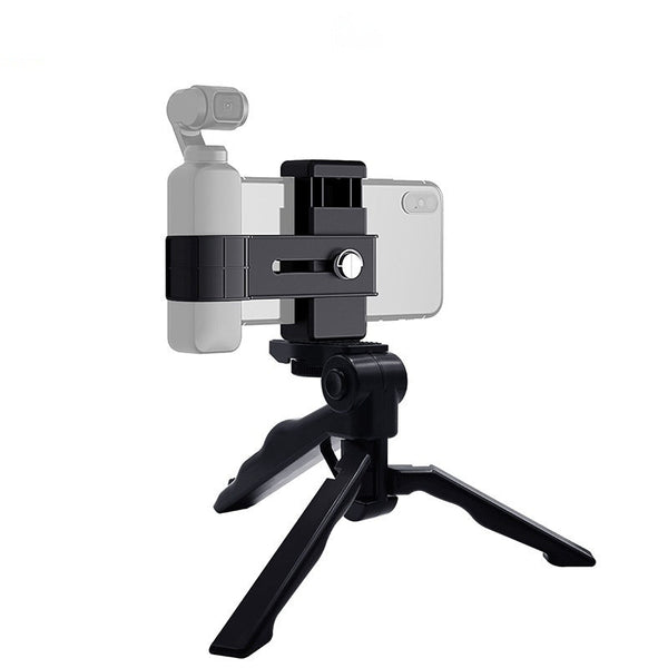 HKM-138835 Mobile Phone Holder with Folding Tripod Stand - Black