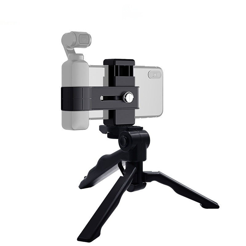 HKM-138835 Mobile Phone Holder with Folding Tripod Stand - Black
