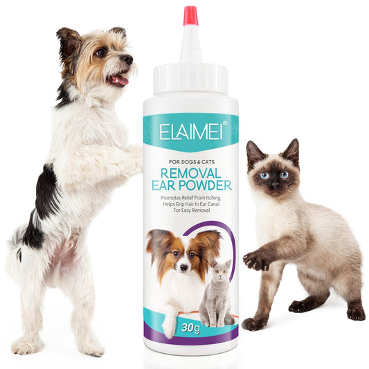 HKM-1388605 Ear Cleaning Powder for Cats and Dogs - Relieves Inflammation, Itching, and Ear Odor