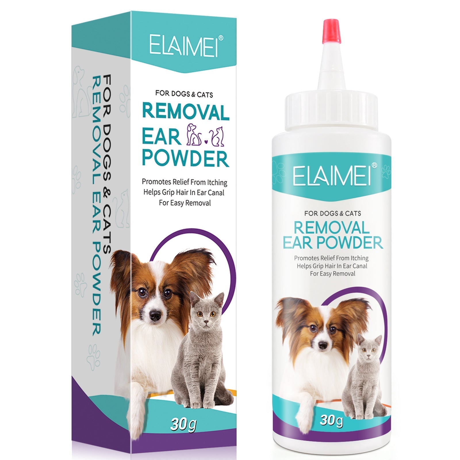 HKM-1388605 Ear Cleaning Powder for Cats and Dogs - Relieves Inflammation, Itching, and Ear Odor