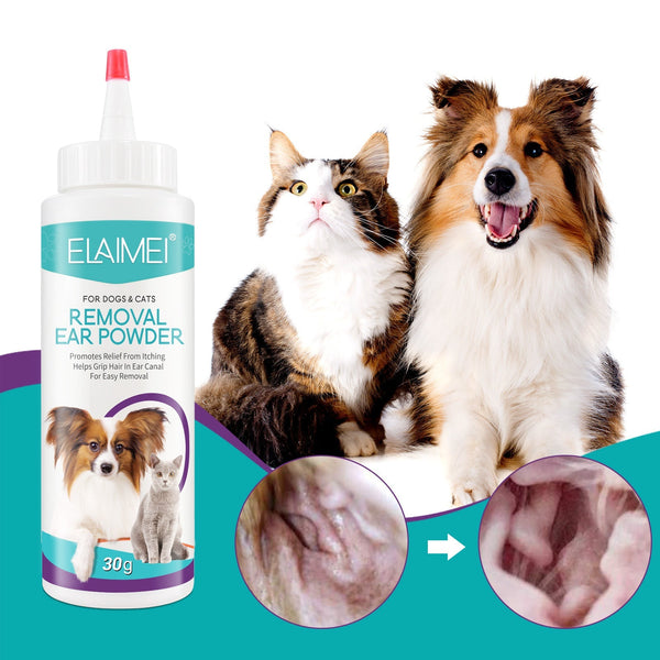 HKM-1388605 Ear Cleaning Powder for Cats and Dogs - Relieves Inflammation, Itching, and Ear Odor
