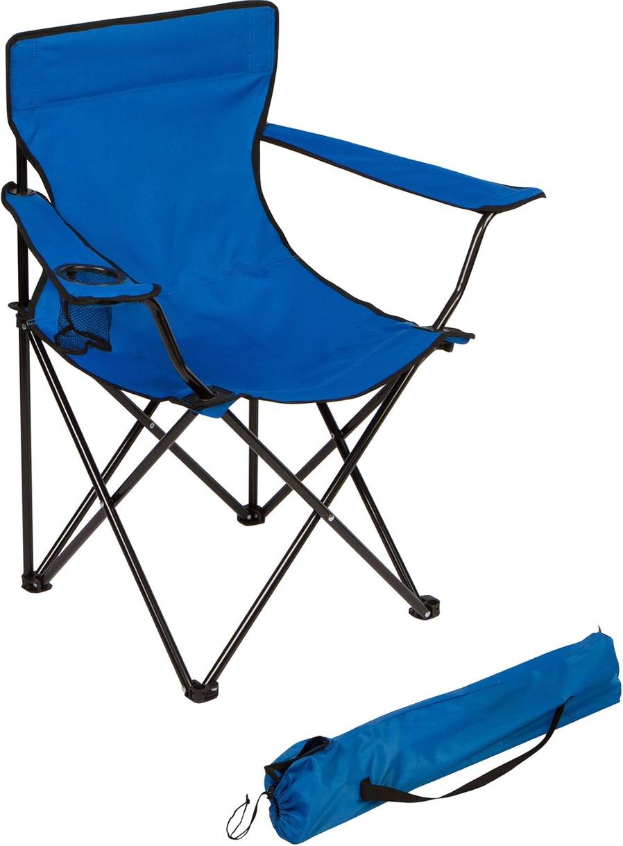 HKM-138963 Portable Blue Folding Beach and Camp Chair for Outdoor Relaxation