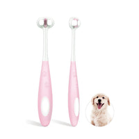 HKM-1390269 Ultra Soft Nano Bristles Dog Toothbrush - 3 Sided Design for Gentle Teeth Cleaning and Dental Care