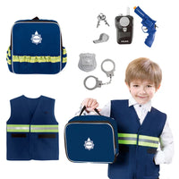 HKM-139027 Police Role Play Set for Kids with Uniform, Walkie-talkie, Handcuffs, and Whistle
