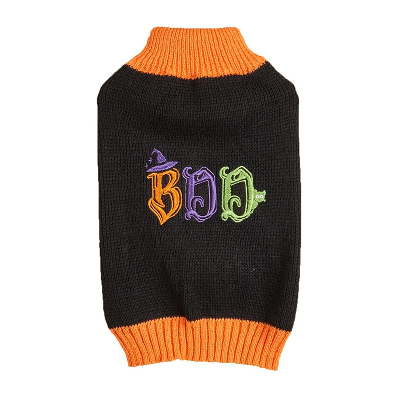 HKM-1390781 Thanksgiving Retro Plaid Pet Clothes with Black Turkey and BOO Design