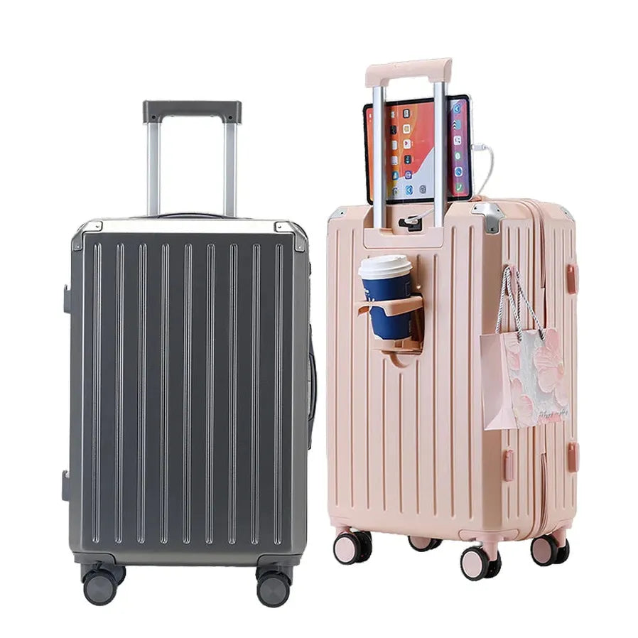 HKM-139155 Lightweight Horizontal Trolley Suitcase with Multi-Wheeled Design for Easy Travel