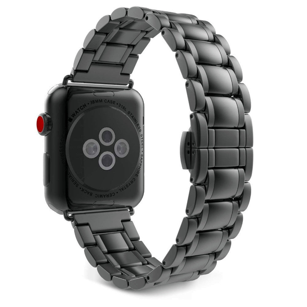 HKM-139283 Stylish Stainless Steel Butterfly Buckle Watch Strap for IWatch Models